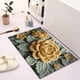 thumbnail image 5 of Alfombras de baño, alfombras para sala de estar, alfombra de área, alfombra de baño de lana sintética con diseño floral, alfombra de entrada suave de tierra de diatomeas, absorbente y de secado rápido, 5 of 6
