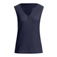 thumbnail image 3 of Women V Neck Sleeveless Knit Tee Tops Polyester All Season Wear, 3 of 4