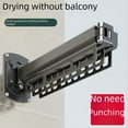 thumbnail image 2 of Space-Saving Invisible Folding Clothes Drying Rack: Extendable, No-Drill & Drill Dual Installation for Indoor/Outdoor Use – Holds 10 Garments, Perfect for Balconies, Homes, Blankets & Towels (Sleek, 2 of 6