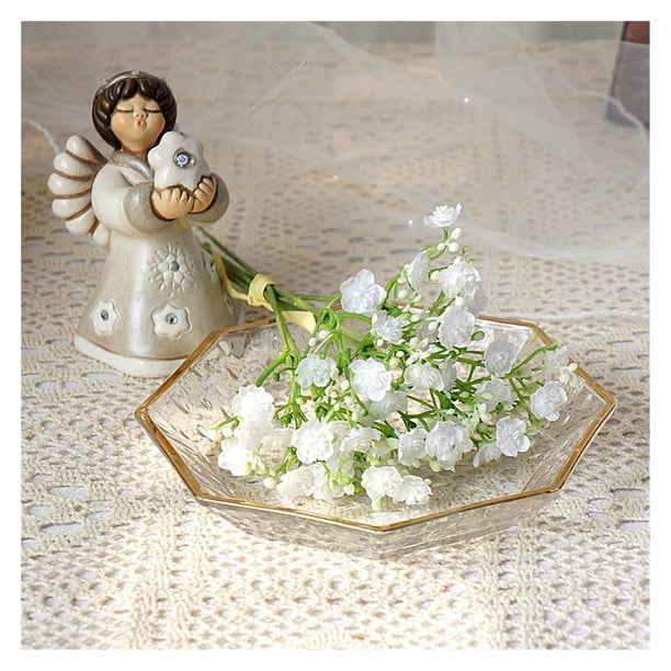 Ramo de 40 cabezas de flores artificiales de plástico, planta falsa hecha a mano, arreglo Floral de Gypsophila for decoración de mesa de hogar y boda
