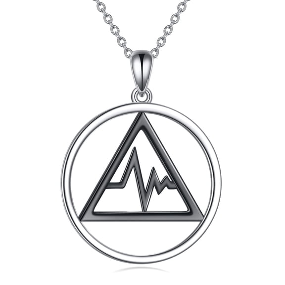 AA Sobriety Gift Sterling Silver ECG Alcoholics Anonymous Necklace Prayer Recovery Gifts for Women Men (Sobriety)