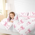 thumbnail image 4 of Manfei Letter V Initial Monogram 7 Pieces Bedding Comforter Set For Kids,Watercolor Pink Bowknot Full Bedding Set For Girls,Pink Reversible, 4 of 7