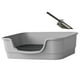 thumbnail image 1 of Caja de arena para mascotas con tapa abierta y pala, tamaño jumbo, para gatos y perros de interior. gris, 1 of 9