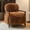 Orange, variant on Aenkyo Yeti Contemporary Faux Fur Accent Chair with Walnut Wood Arms, White