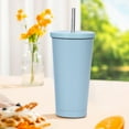 thumbnail image 2 of Anckoeil Fashionable Stainless Steel Straw Cup Coffee Cup 500Ml Large Capacity Vacuum Portable Insulation Gift Cup, 2 of 4