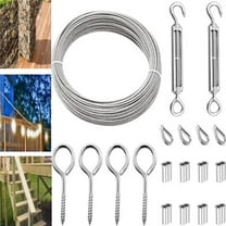 20m Wire Rope Kit with Turnbuckles - 304 Stainless Steel for Railings, Hanging Lights & Decor