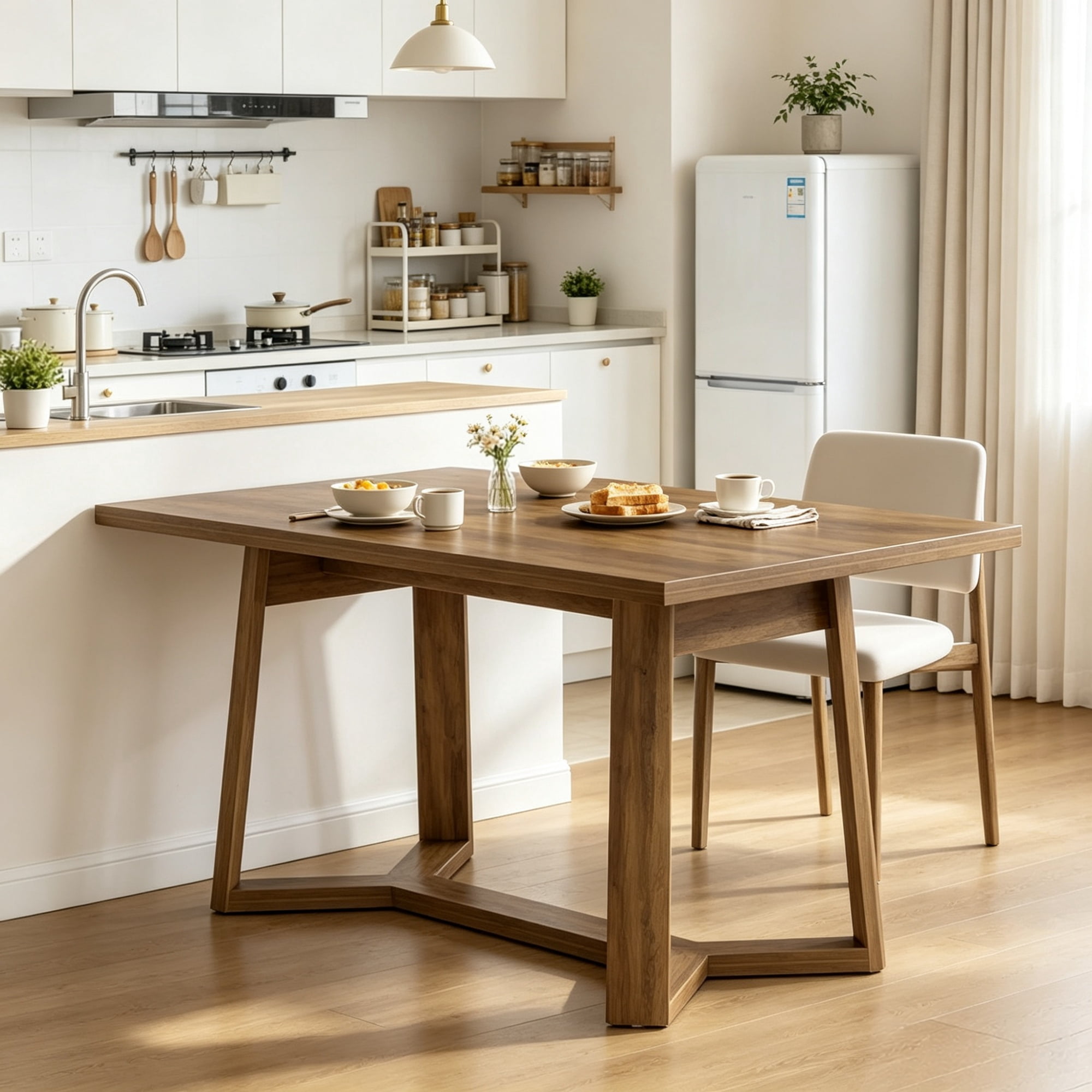 47 Inch Rectangular Dining Table with Sturdy Base