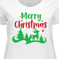 thumbnail image 4 of Inktastic Merry Christmas, Rudolph, Stars - Red Green Women's Plus Size T-Shirt, 4 of 5