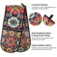 thumbnail image 2 of Yayeee Double Oven Mitt Kitchen Heat Resistant Baking 35" x7" Quilted Glove, Colorful Floral Pattern, 2 of 6