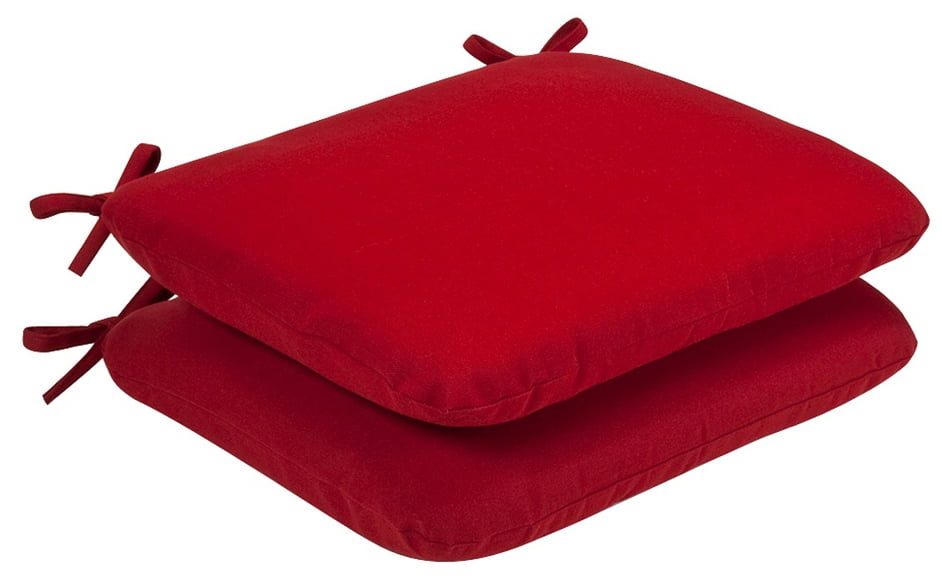 Set Of 2 Red Outdoor Patio Furniture Chair Seat Cushions 18 5 Com - Chair Pads For Outdoor Patio Furniture