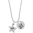 thumbnail image 1 of Delight Jewelry Silvertone Wish Star Silvertone Script Initial Disc - B - Charm Necklace, 20"+3", 1 of 4
