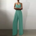 thumbnail image 2 of Lilgiuy Womens Fashion Summer Solid Casual Camis Sleeveless Suspender Jumpsuit Mint Green 4(S) Winter Clothes for 2022, 2 of 5