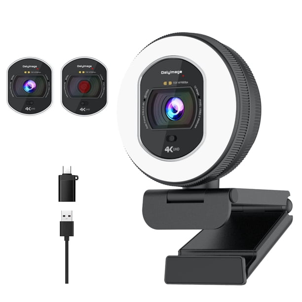 Cámara web Galyimage 4K con enfoque automático de luz anular y TOF