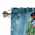thumbnail image 5 of Cartoon Snowman Kitchen Curtains and Valances Set, Christmas Snowman Xmas Tree Snowfall Mottled Blue Rod Pocket Window Valance Window Curtain Panels for Living Room Bedroom, 27.5x24in, 3 Pieces, 5 of 7