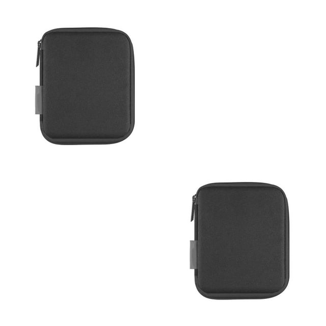 QualitChoice HAWEEL Cable Organizer Portable Reusable Mini Nylon Mesh Elastic Ring Data Line Charger Pen Storage Bag Travelling Case Black 2Set