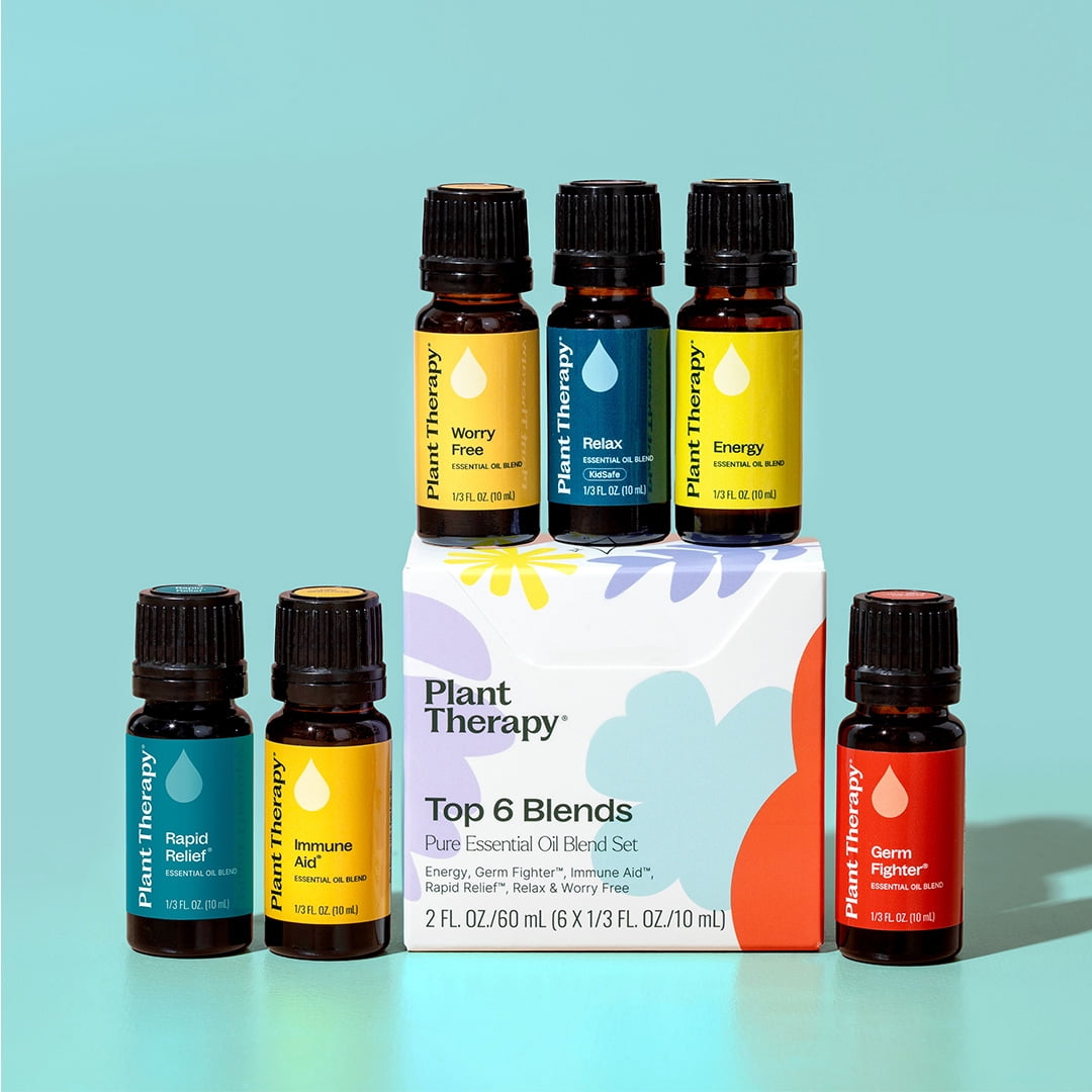 Plant Therapy Essential Oil Blends Set, Top 6 Most Popular, 100% Pure, Undiluted, Natural Aromatherapy 10 mL ea