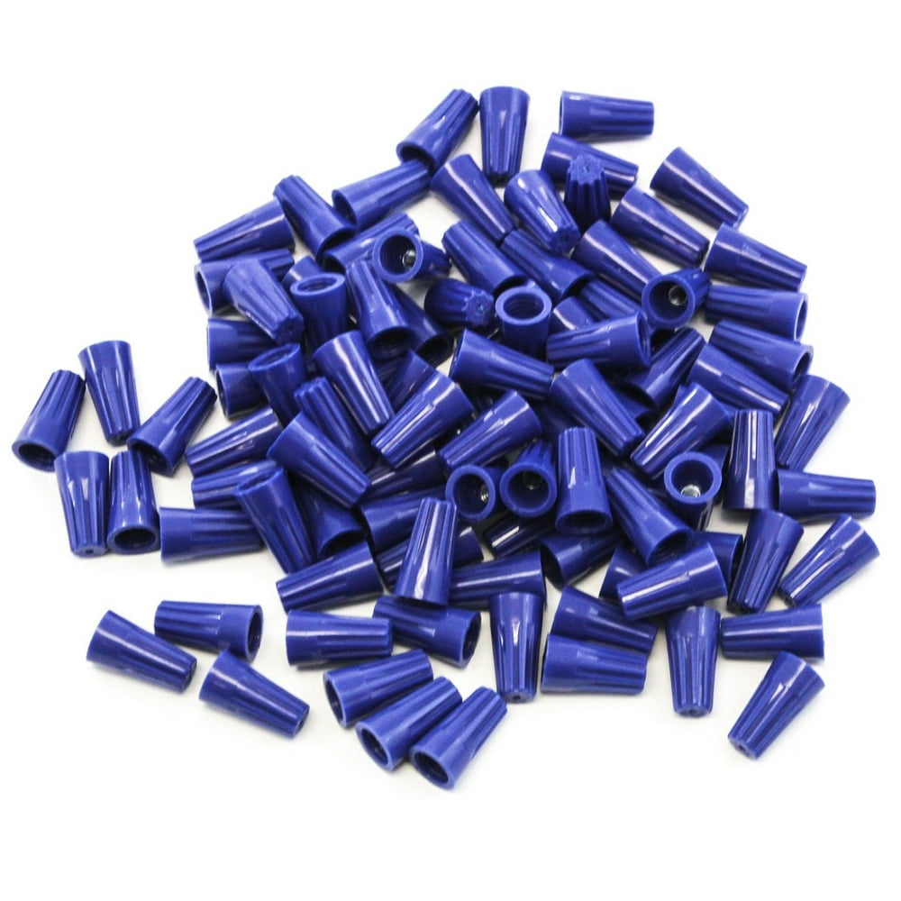 100 pcs Blue Screw on Wire Connectors TwistOn Easy Screw Pack