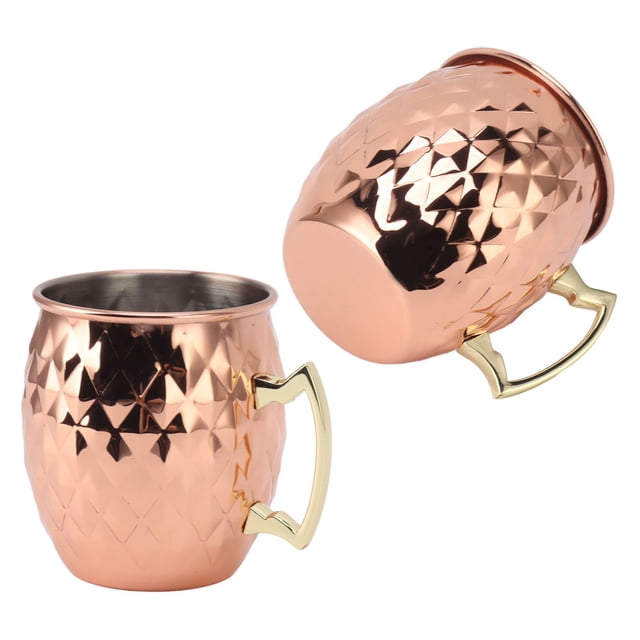 Moscow Mule Mug, 304 Stainless Steel Moscow Mug Cocktail Red Wine Mugs Rounded Lip Ergonomic Handle For Coffee Wine