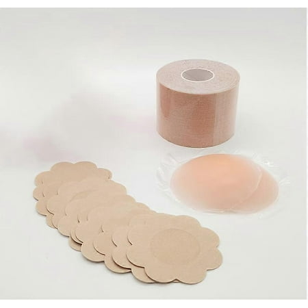 Strapless Self Adhesive Bra Breast Lift Tape Push UP Adhesive Bra for A-G Cup Big Breast Invisible Backless Bra for Party Wedding Dresses