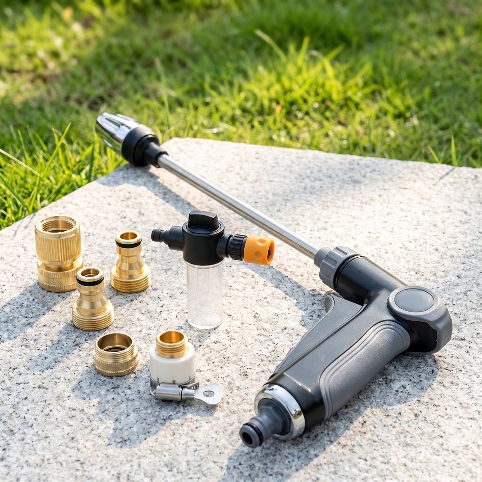 Jet nozzle power washer for garden hose, High Pressure Hose Nozzle, Multi Function Lawn & Garden Watering Sprayer, Pressure Washer Nozzle for Yard Pets Car