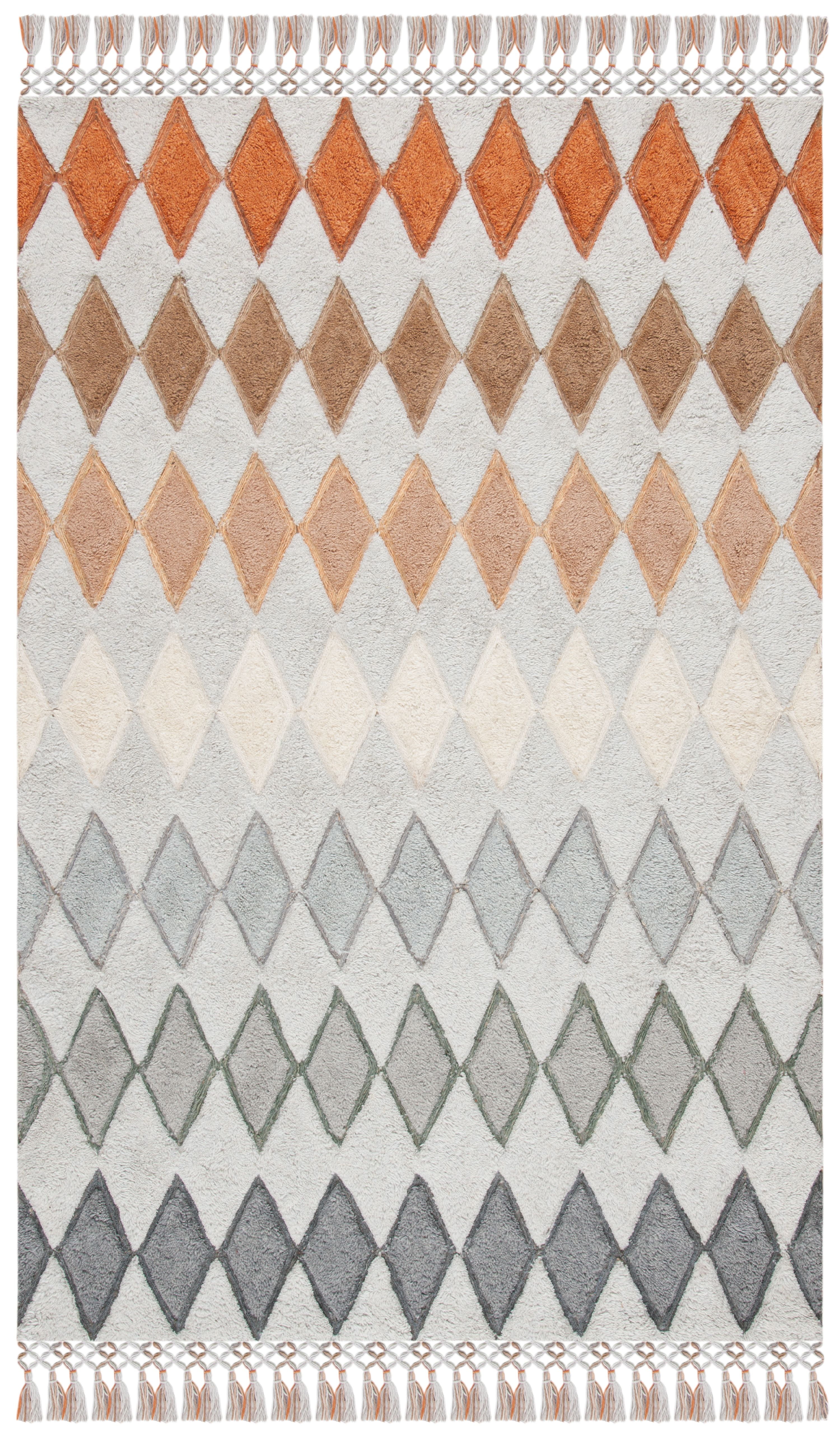 SAFAVIEH Sahara Hester Geometric Diamonds Area Rug, Grey/Charcoal, 5' x 8'
