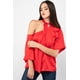 thumbnail image 2 of Blusa roja un hombro AMAD Casual para mujer Talla L, 2 of 5