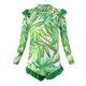 thumbnail image 5 of Odeerbi 2-12 Años Niñas Ruffle Manga Larga de Una Sola Pieza Rash Guard Traje de Baño Hawaiano Upf 50 + Protección Solar Baño En Seco Rápido, 5 of 6