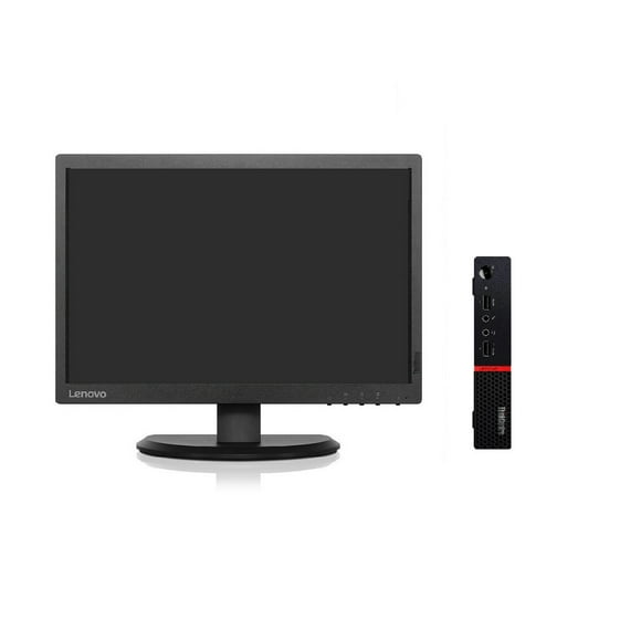 pc tiny lenovo m715q a6 pro a69500e 300ghz 16 gb ram y 240 gb ssd con monitor de 19 pulgadas thinkcentre reacondicionado