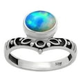 thumbnail image 5 of Natural Ethiopian Opal 925 Sterling Silver Ring s.8.5 Jewelry DGR1121_J_8.5 R-1046, 5 of 7
