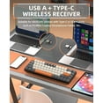 thumbnail image 3 of ZIYOULANG Type C Wireless Mechanical Keyboard with Dual Mode 2-in-1 Receiver, Light Yellow-Red, 3 of 10