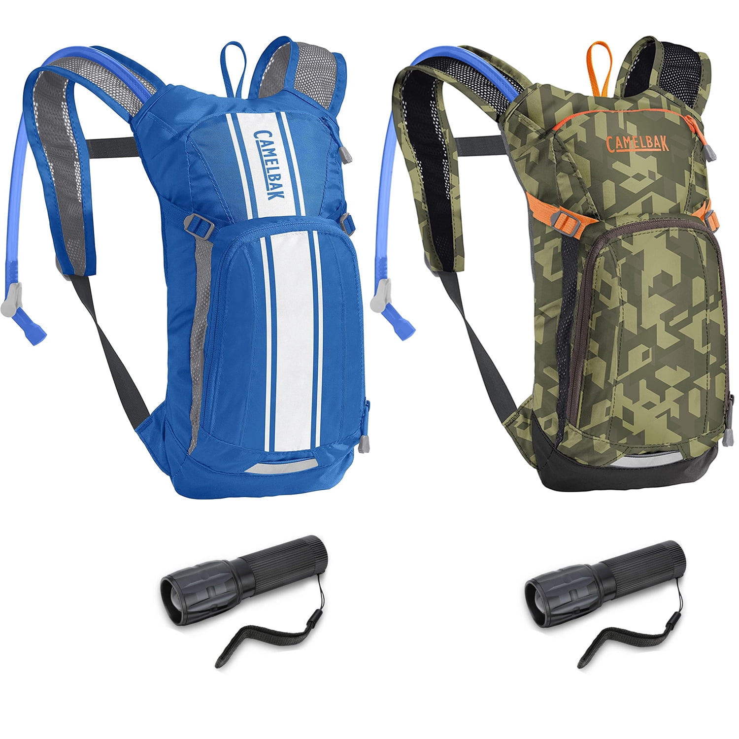 CAMELBAK Mini M.U.L.E. 50 oz Blue/White Stripe Hydration Pack for Outdoor Lifestyle CAMELBAK Mini M.U.L.E. ( 50 oz Camouflage) - Bundle