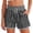 Grey, variant on Womens Loose Striped Shorts Summer Casual Beach Shorts Comfortable Elastic Waist