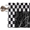 thumbnail image 5 of 36 Inch Long Tier Curtains for Kitchen, Chef Gourmet Black Grid Vintage Texture Bathroom Window Curtains Rod Pocket Short Curtains Window Treatment Tiers for Living Room Farmhouse 2 Panels, 5 of 5