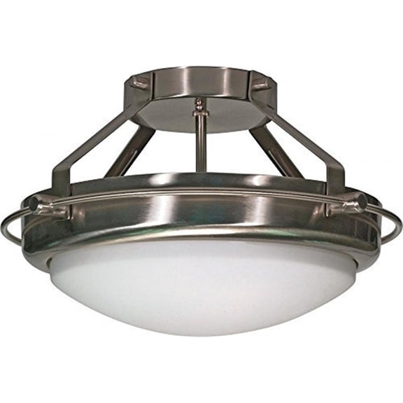 Nuvo 60-609 - Polaris - 2 Light - 14" - Semi-Flush - w/ Satin Frosted Glass Shades