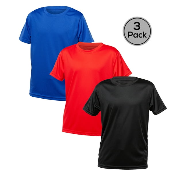 Blank Activewear Pack Of 3 Youth T-Shirt, Quick Dry Performance Fabric, 100% Polyester Other Y-Xl