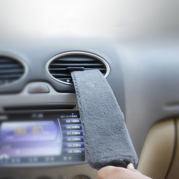 Cepillo de limpieza automático Limpiador de aire acondicionado de lana de coral Ventilaciones de detalles portátiles Lavable para la consola central Macarena Cepillo para detallar el coche