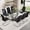 1 Table+8 Black Chairs, variant on NYEESS 7-Piece Glass Dining Table Set for 6 with Tempered Glass Top and 6 Upholstered PU Chairs Chrome Base for Dining Room Kitchen