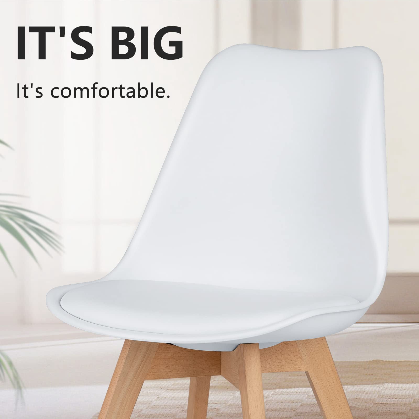 PU Leather Dining Chairs with Wood Legs – Indoor & Outdoor Use