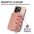 thumbnail image 6 of Decase for iPhone 14 Pro Wallet Case with Card Holder,RFID Blocking,Kickstand,Wrist Strap,Fit Magnetic Car Mount Luxury Leather Back Flip Cover Case for iPhone 14 Pro, Pink, 6 of 8