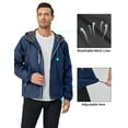 thumbnail image 5 of Little Donkey Andy Men’s Lightweight Windbreaker Jacket Breathable Windproof Hooded Wind Coat Hiking Running Golf Outdoor Travel Dark Blue M, 5 of 7