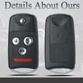 thumbnail image 7 of Key Fob Keyless Entry Fits for MDX RDX 2007 2008 2009 2010 2011 2012 2013 Remote Control Flip Key Replacement N5F0602A1A 35111-STX-326 4 Button, 7 of 7