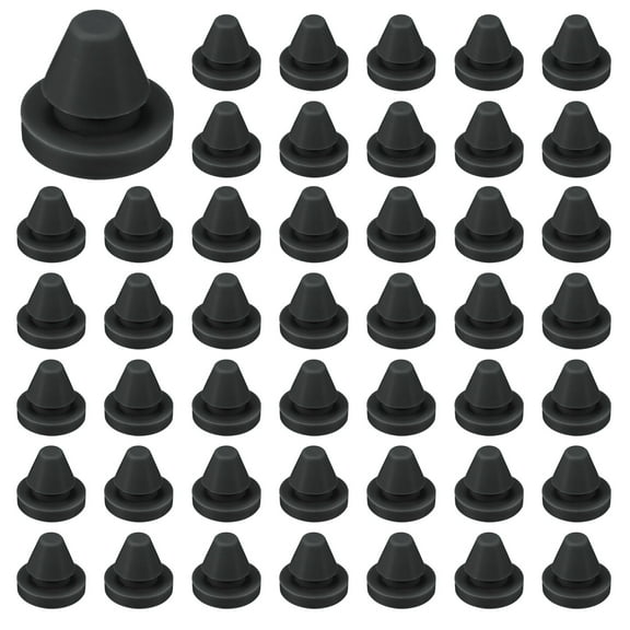 Uxcell 50-Packs Silicone Plugs, Snap in Locking Hole Plugs for 6-7mm Hole, Round Hole Rubber Plug Waterproof Sealing Plugs [Black]