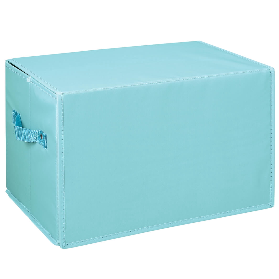 Foldover Toy Box with Play Mat, Blue Garage