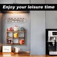 thumbnail image 2 of Wooden Mug Display Rack Wall Mounted Cup Holder with Dustproof Top Plate for Kitchen Coffee Cups and Shot Glasses, 2 of 6