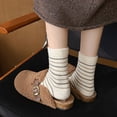 thumbnail image 4 of Ankle Socks, Women Cable Fleece Plush Slipper Socks , Thick Warm Thermal Color Blocking Indoor Sleep Sock, 4 of 7