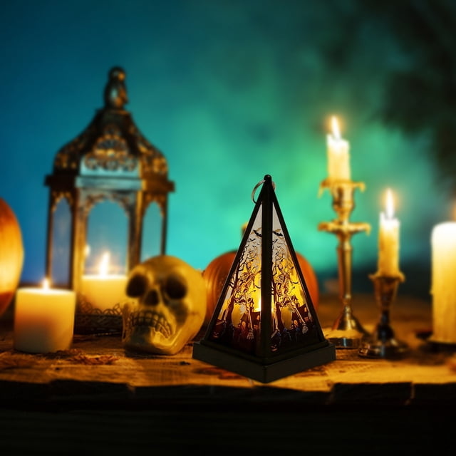 RKSTN Décorations d'Halloween Bougies LED à Piles Lanterne Rétro pour Porche Fête halloween