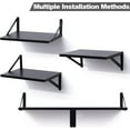 thumbnail image 6 of Black Floating Shelves, 12 Inch Deep Wall Mounted Shelves Set of 2, Modern Floating Wood Shelves for Wall Decor Large Storage Shelves for Bathroom Bedroom Kitchen Living Room, 6 of 7