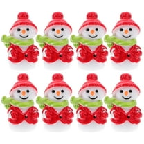 HONITANO 10Pcs Desktop Snowman Statue Round Shape Micro Landscape Resin Ornaments For Table Arrangement