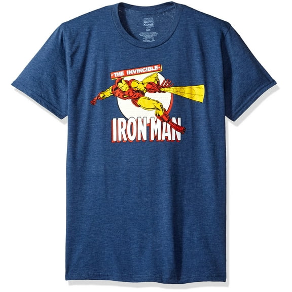 Iron Man (Marvel Comics) Mens T-Shirt - Invincible Old School Shooting Circle (2X-Large)