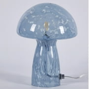 Urban Shop Novelty Glass Mushroom Lamp, Blue Tortoise, 12 H, Plug-in